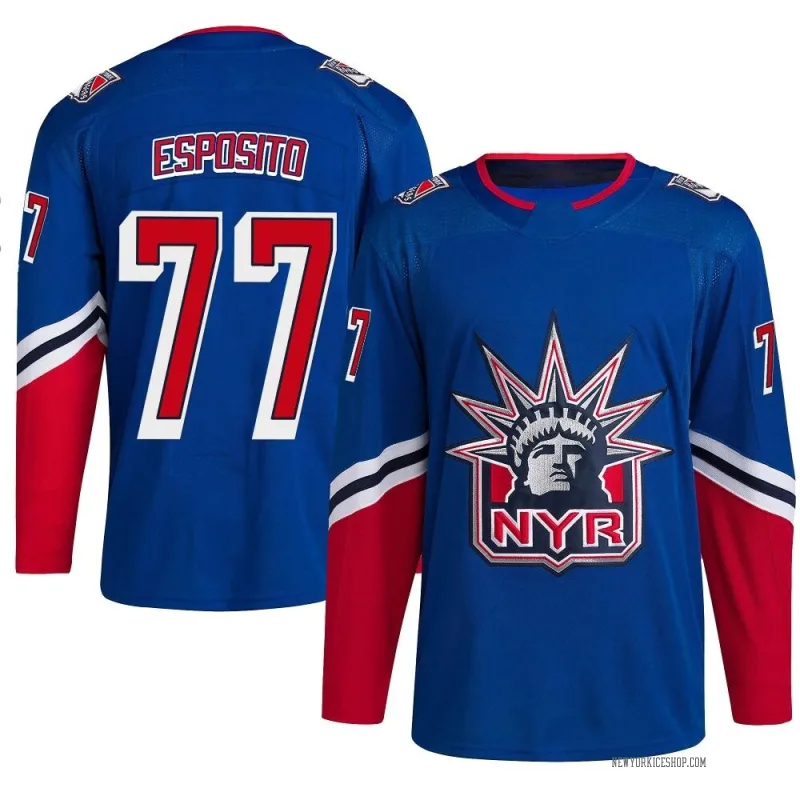 Phil Esposito unsigned New York blue Hockey Jersey. XL