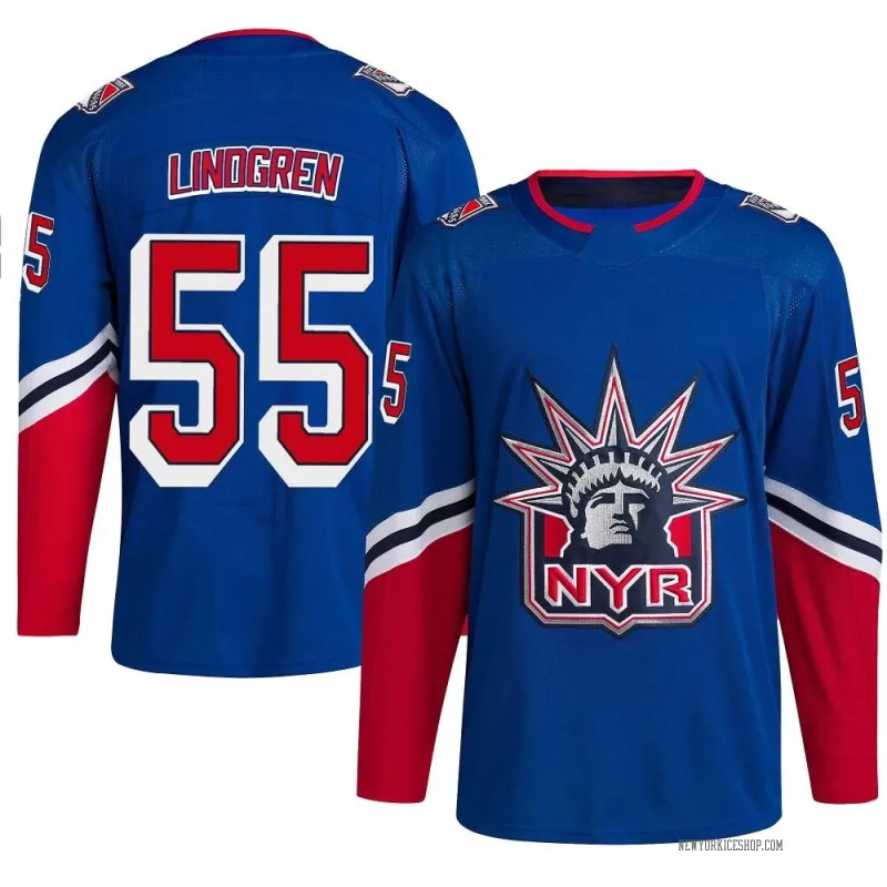 New York Rangers Ryan Lindgren 55 Away 2022 Stanley Cup Champions Breakaway  Men Jersey - White - Bluefink