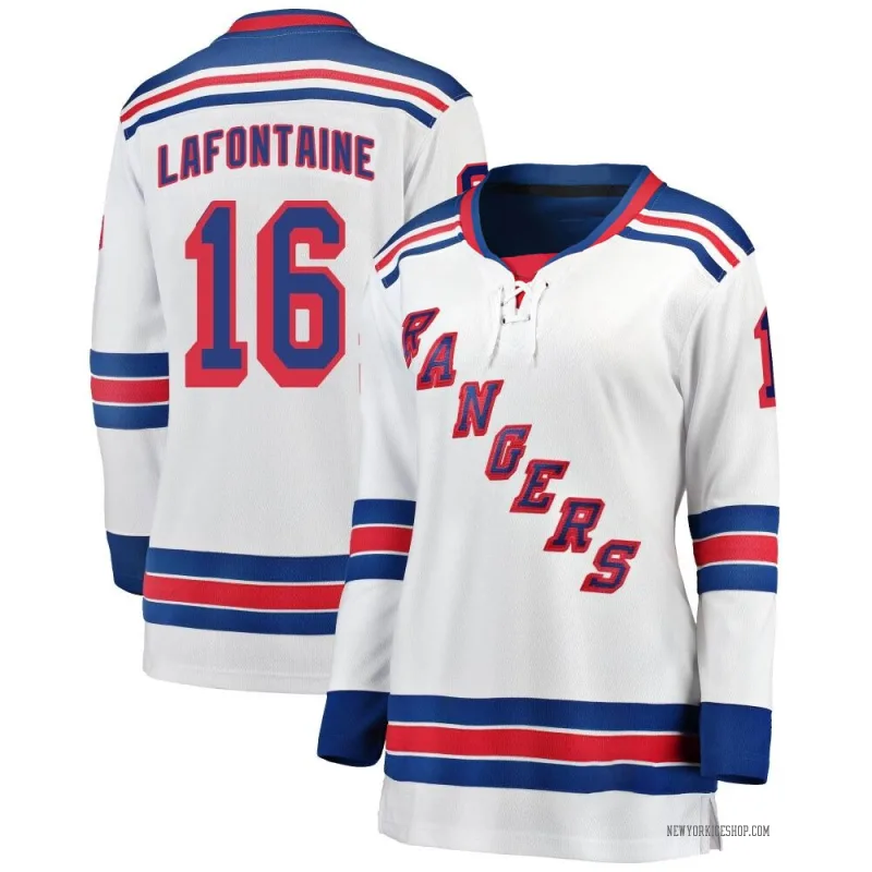 White Women's Pat Lafontaine New York Rangers Breakaway Away Jersey