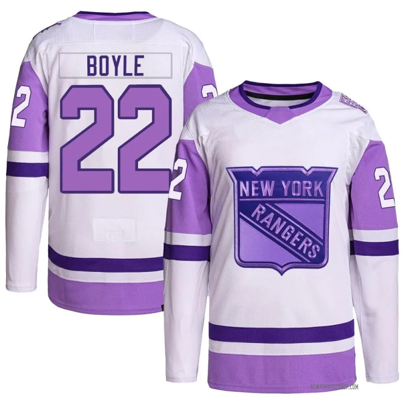 White/Purple Men's Dan Boyle New York Rangers Authentic Hockey Fights Cancer Primegreen Jersey